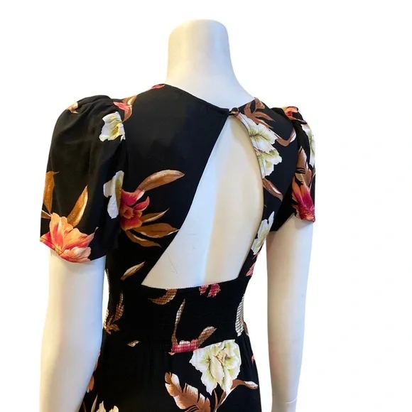 NWT AFRM Jaimie Open Back Floral Print Midi Dress, size X-Small - Picture 5 of 14
